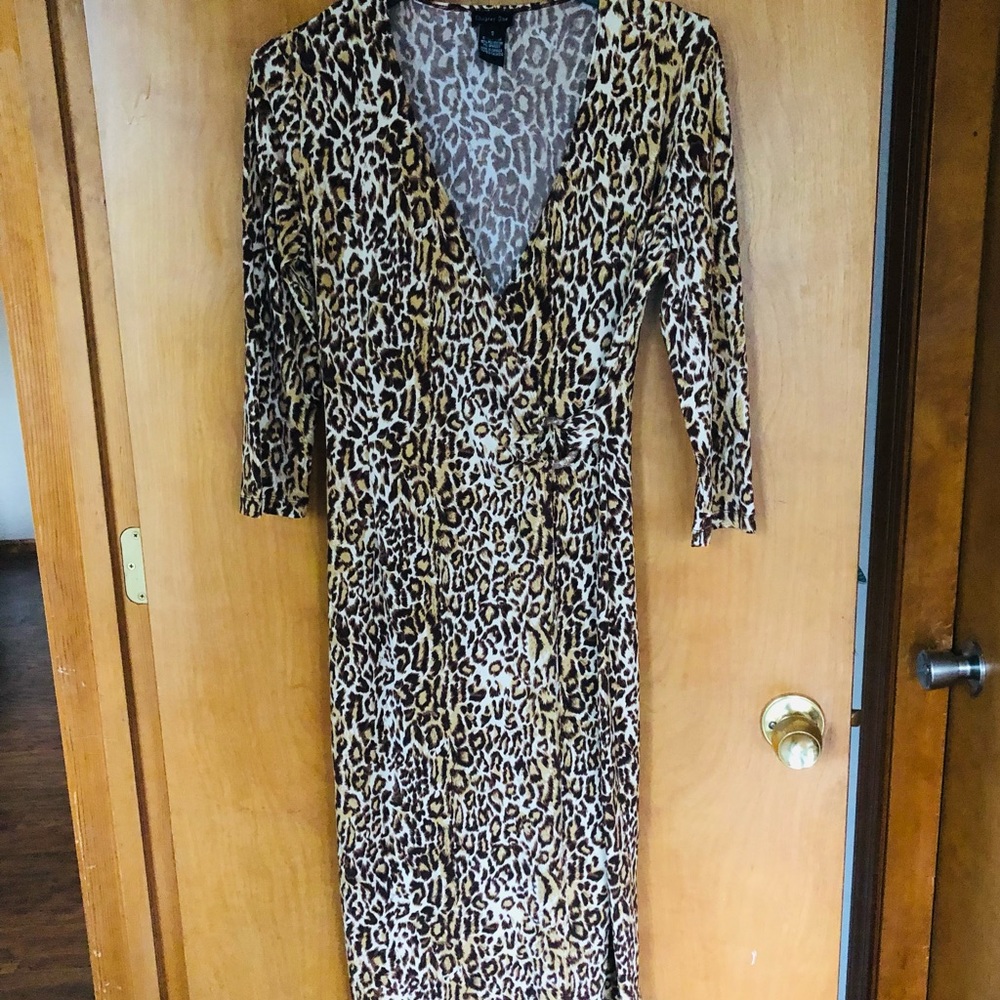 Leopard print wrap dress